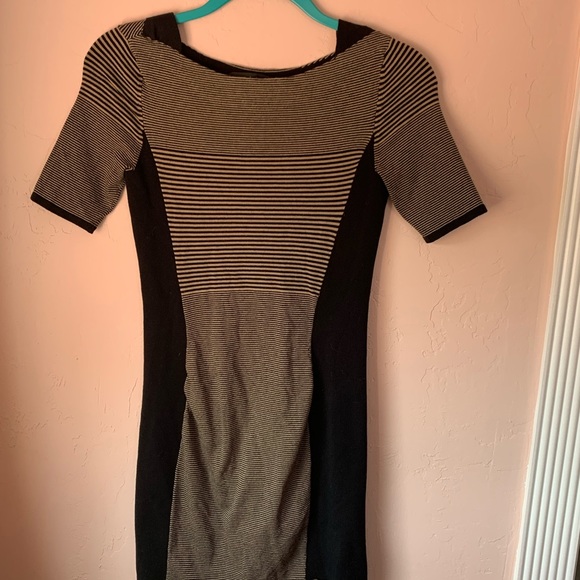EUC rag & bone Black & Taupe Striped Mini Dress XS - Picture 2 of 6